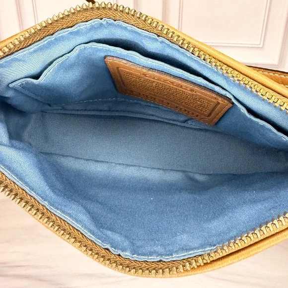 Coach Multicolor Patchwork Shoulder Bag with Tan Leather Trim | Y2K - Picture 7 of 11